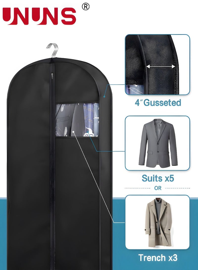 Clothes Dust Covers,3 Packs Foldable Hanging Garment Bags With Visible Window And Zip,4