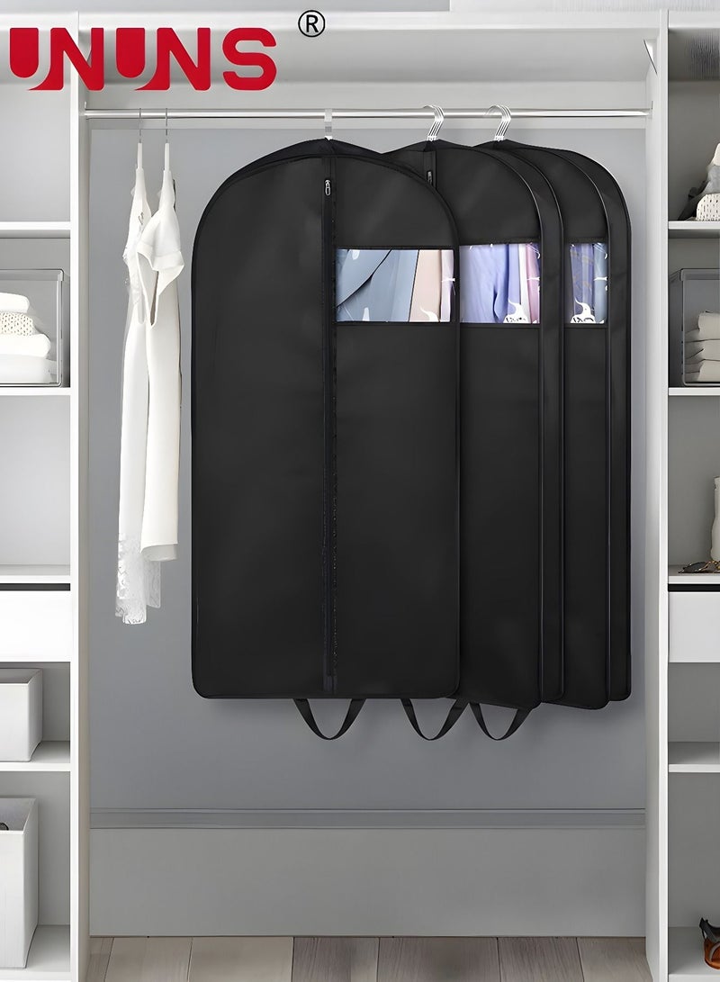 Clothes Dust Covers,3 Packs Foldable Hanging Garment Bags With Visible Window And Zip,4