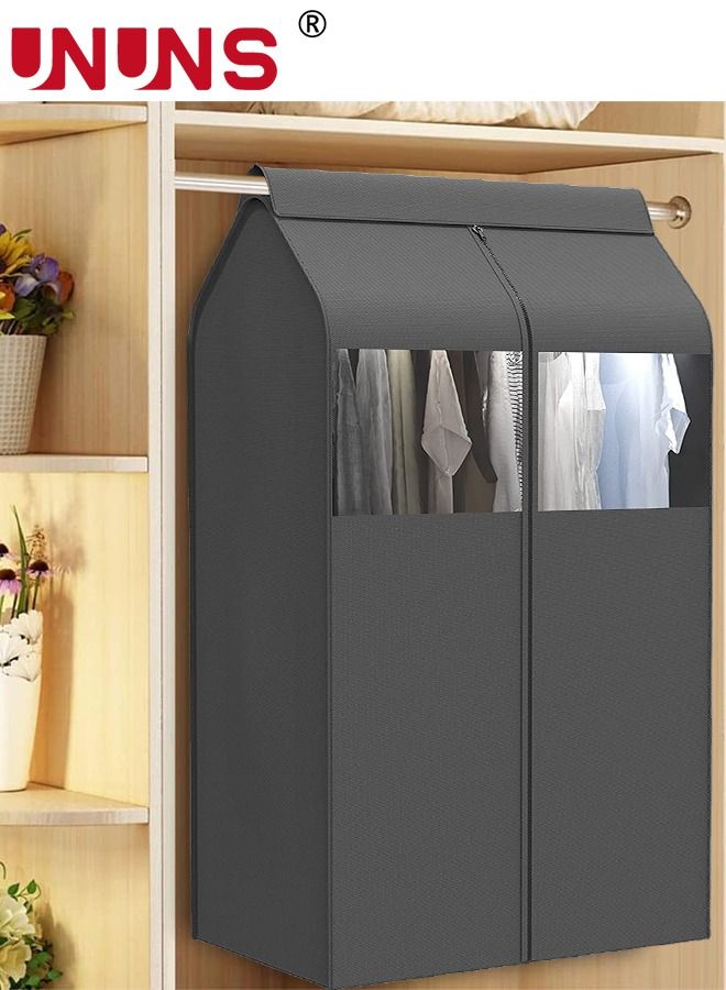 Clothes Dust Cover,Washable Hang Clothes Dust Cover Garment Bag With Visual Window And Full Zipper For Hanging Clothes Rack Closet