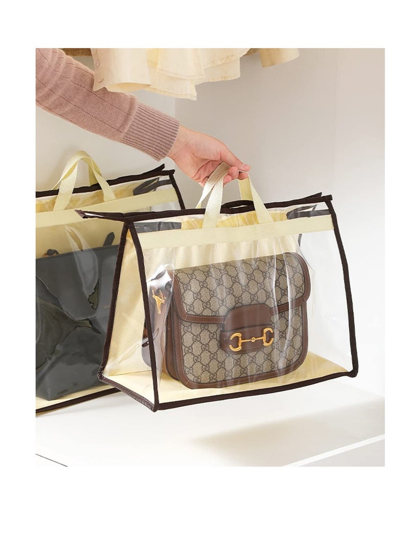 Handbag Dust Bags, Clear Purse Storage Organizer, Hanging Zipper Storage Bag for Handbags, for Hanging Closet with Zipper, Handles and Hook