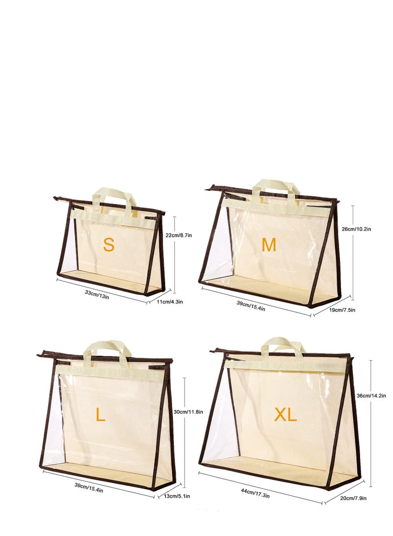 Handbag Dust Bags, Clear Purse Storage Organizer, Hanging Zipper Storage Bag for Handbags, for Hanging Closet with Zipper, Handles and Hook