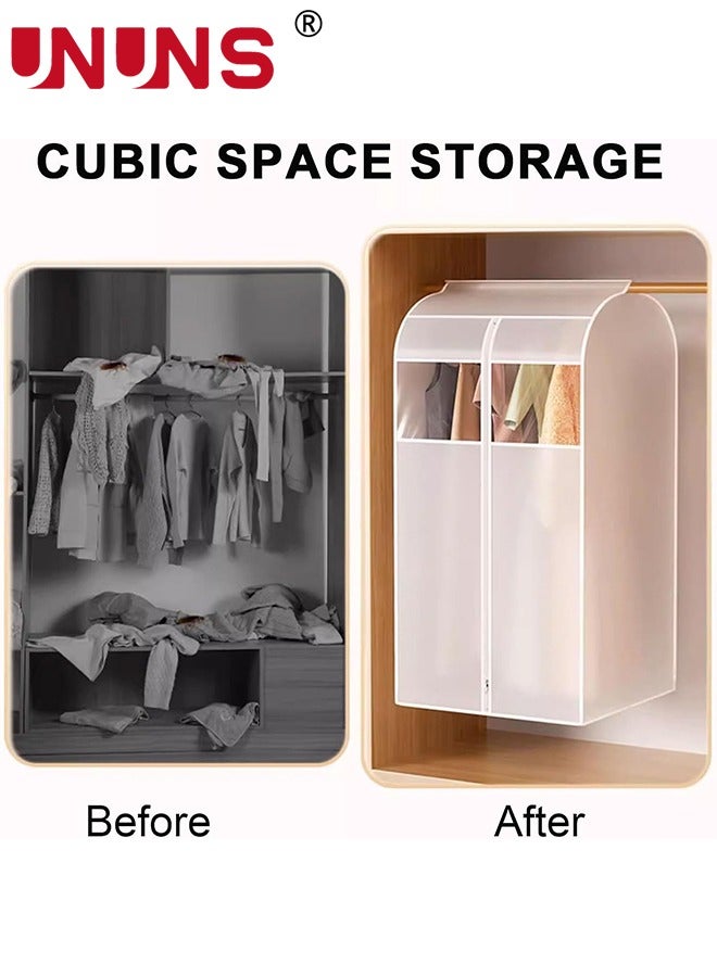 Hanging Garment Bags For Storage,48 Inch 2Pack Large Garment Rack Cover Suit Bags Organizer,Hanging Clothes Cover For Suit Coats Jackets Dress Closet Storage