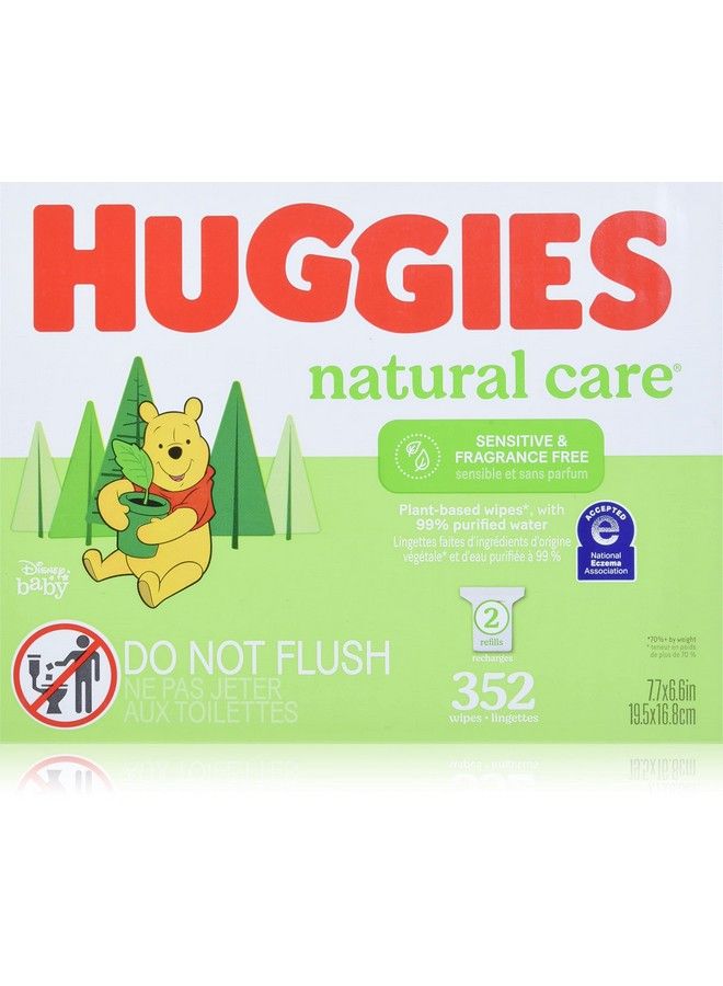 Natural Care Unscented Baby Wipes Sensitive 2 Refill Packs (352 Total Wipes)