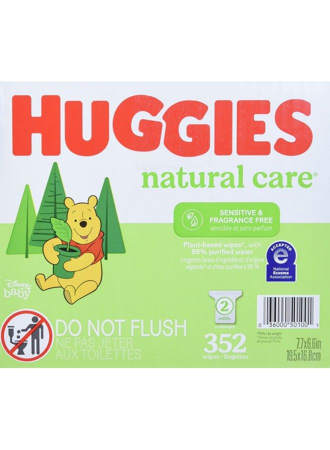 Natural Care Unscented Baby Wipes Sensitive 2 Refill Packs (352 Total Wipes)