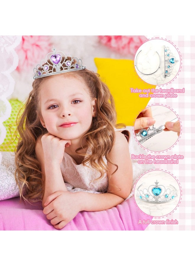 48 Pieces Tiara Crown Set Dress Up Princess Crown Princess Tiaras Girls Rhinestone Tiara For Little Girls Plastic Crown Princess Toddler Costume Birthday Party Accessories Play Favors 3 Colors