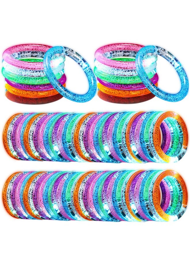 100 Pieces Glow Sticks Bracelets Glow In The Dark Bracelets 6 Color Led Bracelets Flashing Light Up Bracelet Set Neon Party Supplies For Light Up Rave Concert Birthday Carnival Party Favors