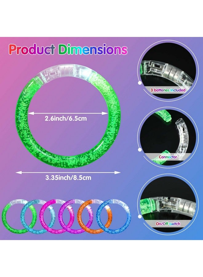 100 Pieces Glow Sticks Bracelets Glow In The Dark Bracelets 6 Color Led Bracelets Flashing Light Up Bracelet Set Neon Party Supplies For Light Up Rave Concert Birthday Carnival Party Favors