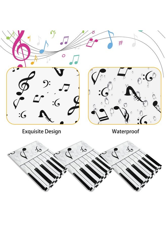 3 Pieces Musical Notes Tablecover 86.6 X 51.2Inch Plastic Tablecloth Disposable Table Cover Musical Notes Theme Birthday Party Decoration For Music Party Decoration Supplies