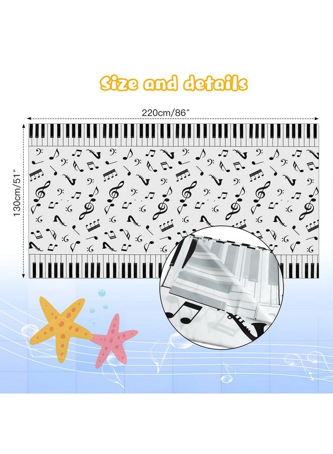 3 Pieces Musical Notes Tablecover 86.6 X 51.2Inch Plastic Tablecloth Disposable Table Cover Musical Notes Theme Birthday Party Decoration For Music Party Decoration Supplies