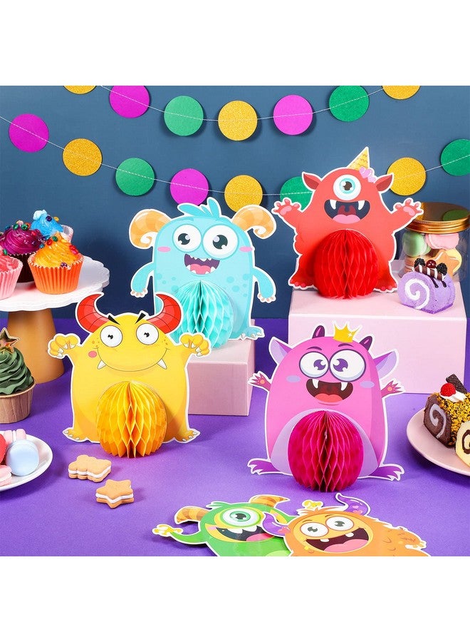 9 Sets Monster Honeycomb Centerpieces Little Monster Party Table Decorations Monsters Themed Birthday Party Supplies Baby Shower Party Favors Birthday Party Centerpiece Table Toppers Decor For Kids