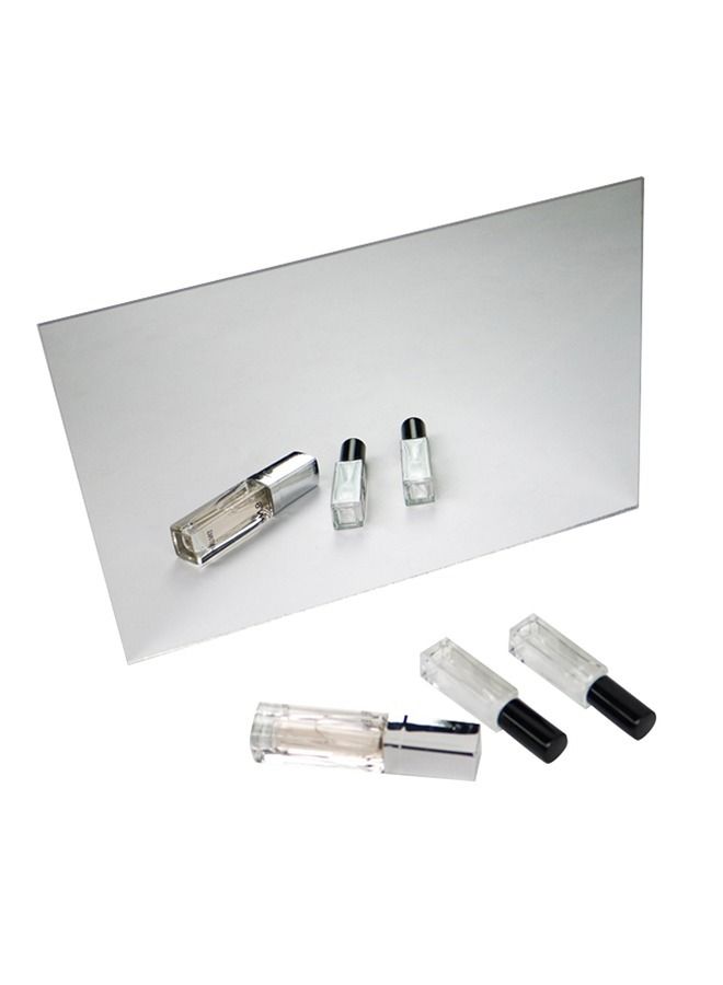 LAMSIT IBDAA Acrylic Sheet 3mm Thick Pack of 2 (Rectangle, Silver Mirror)