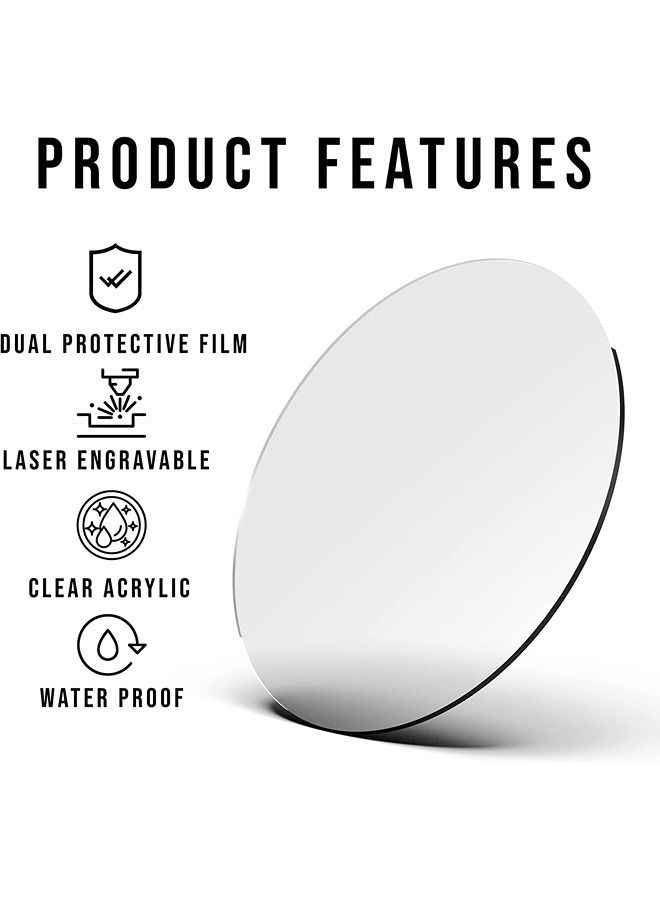 LAMSIT IBDAA Acrylic Circles 3mm Thick 16-Pack (8 Inch, Clear)