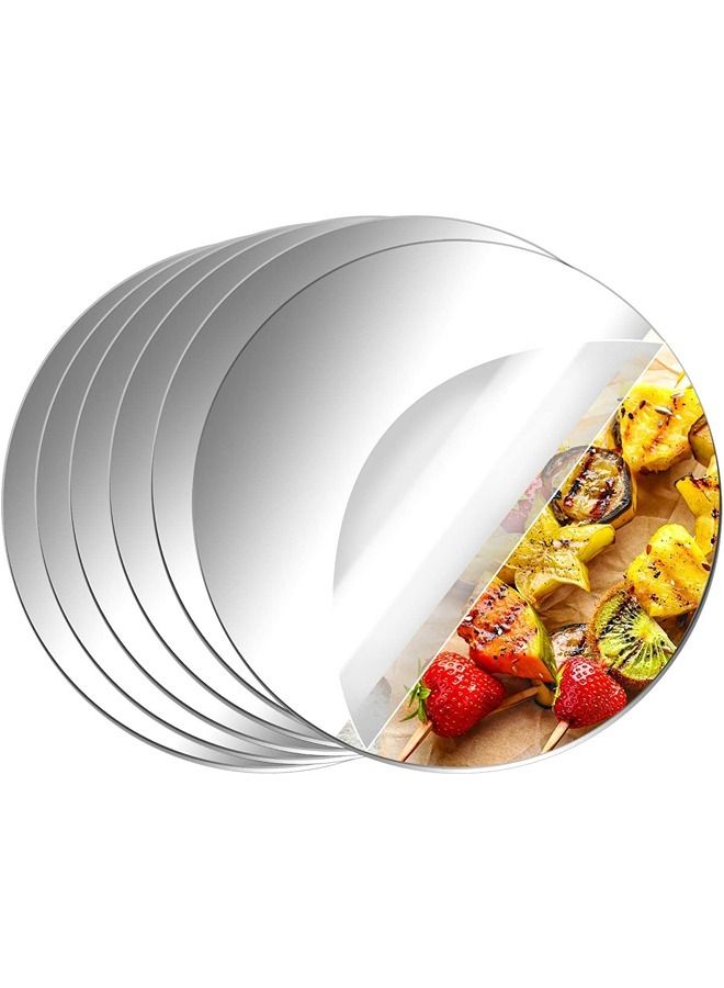 LAMSIT IBDAA Acrylic Circles 3mm Thick 16 Pack 8 Inch Silver Mirror
