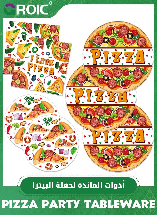 Pizza Party Supplies Sets, Dinner Plates, Dessert Plates, Cups, Napkins, Pizza Party Tableware Kit, Party Supplies, Party Decorations, Party Tableware