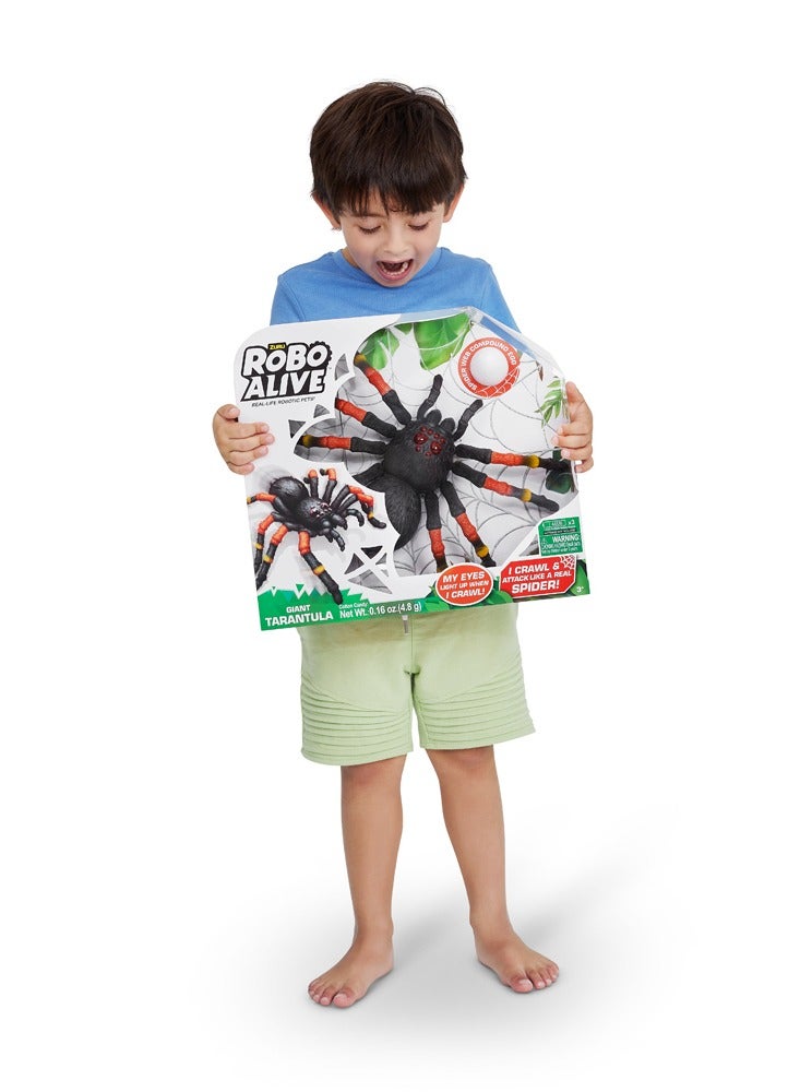 ZURU ROBO ALIVE Giant Tarantula, Battery-Powered Robotic Interactive Electronic Spider Comes with Web Slime, Prankst Toys for Ages 3+