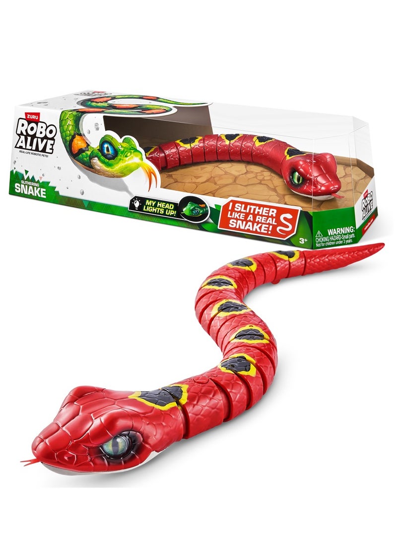 ZURU ROBO ALIVE Robotic Pet Slithering SNAKE for Ages 3+ (Red)