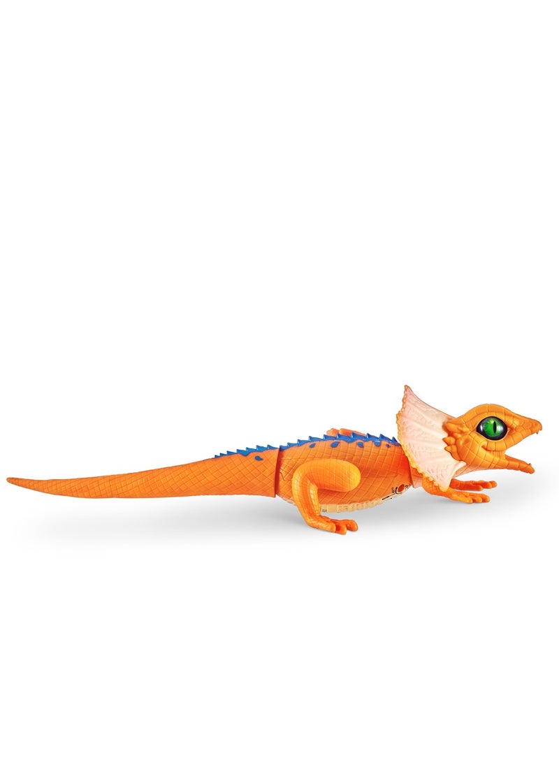 ZURU ROBO ALIVE Robotic Pet Frilled Neck LIZARD for Ages 3+ (Orange)