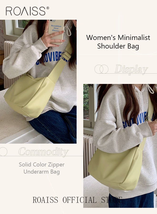 Women Single Shoulder Bag Versatile Commuter Handheld Bag with Large Capacity Trendy Canvas Design Suitable for Female Students featuring Lazy Style and Soft Leather Tote Bag