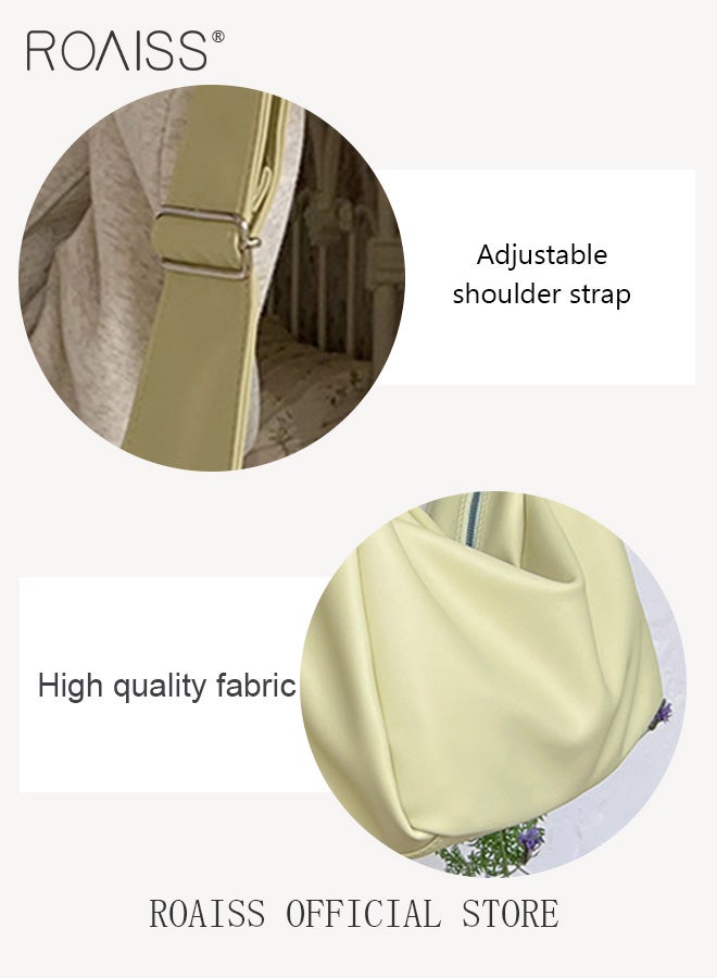 Women Single Shoulder Bag Versatile Commuter Handheld Bag with Large Capacity Trendy Canvas Design Suitable for Female Students featuring Lazy Style and Soft Leather Tote Bag