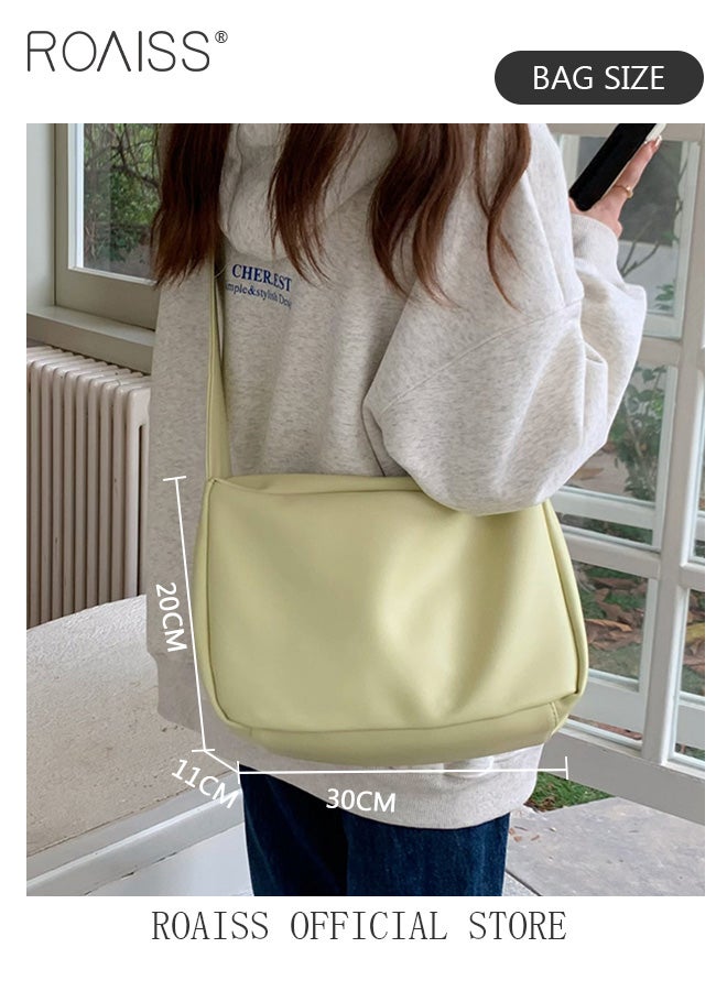 Women Single Shoulder Bag Versatile Commuter Handheld Bag with Large Capacity Trendy Canvas Design Suitable for Female Students featuring Lazy Style and Soft Leather Tote Bag