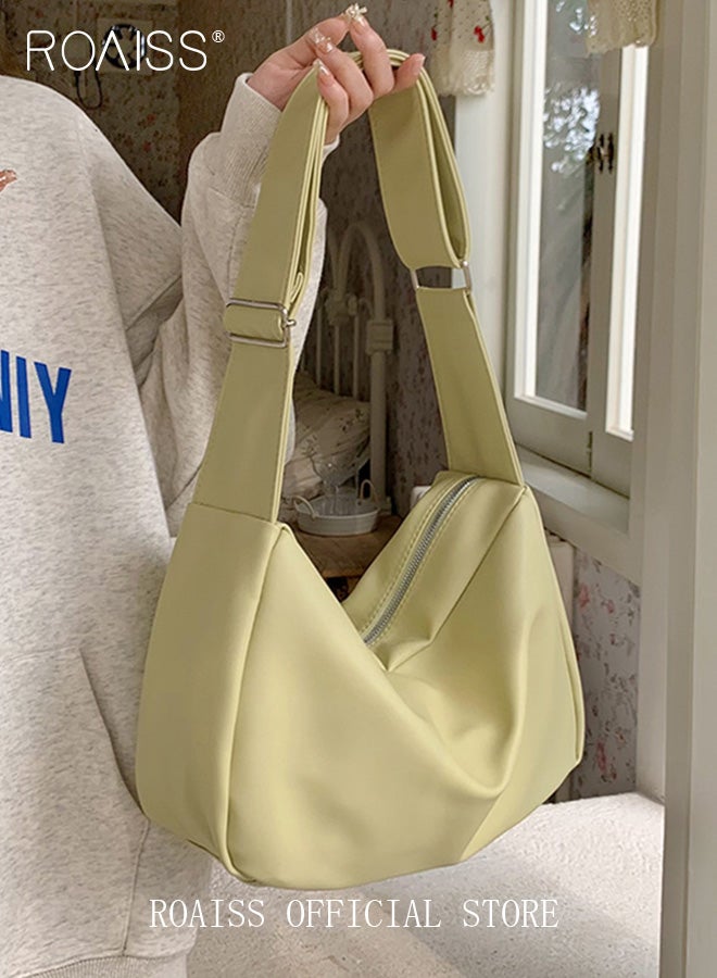Women Single Shoulder Bag Versatile Commuter Handheld Bag with Large Capacity Trendy Canvas Design Suitable for Female Students featuring Lazy Style and Soft Leather Tote Bag