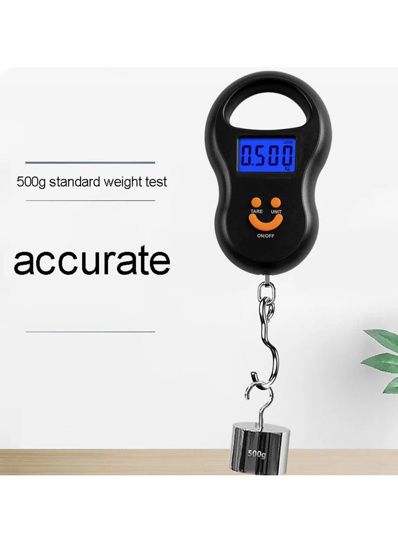 50Kg 10g Electronic Hanging Scale LCD Digital Kitchen Scale Backlight Fishing Weights Pocket Scale Travel Luggage Scale