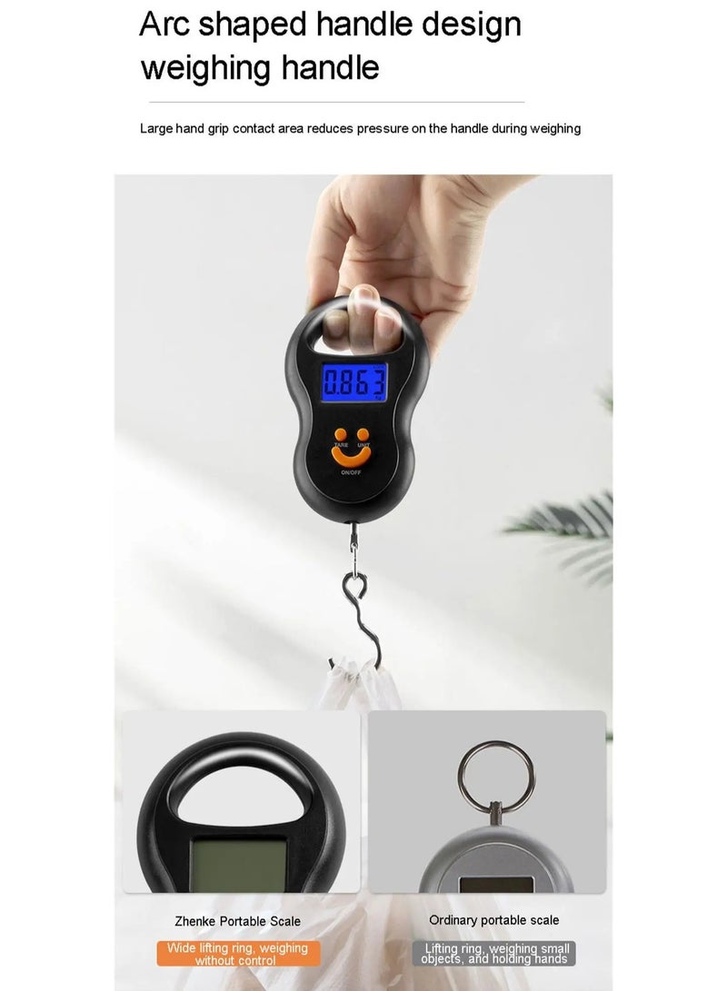 50Kg 10g Electronic Hanging Scale LCD Digital Kitchen Scale Backlight Fishing Weights Pocket Scale Travel Luggage Scale