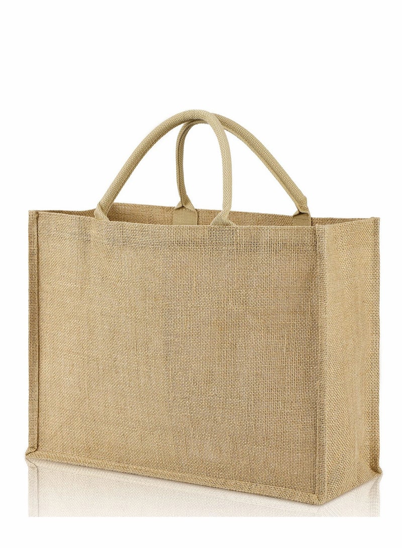 Tote Bags, Burlap Jute Reusable Canvas Gift Favors Bag with handles Blank Totes Bulk for Bridesmaid Wedding, Women Market Grocery Shopping, Bachelorette Party, Beach Trip, DIY