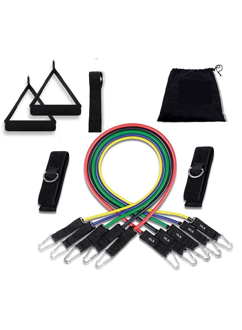 8-Piece Fitness Pull Rope Resistance Band With Accessories Set