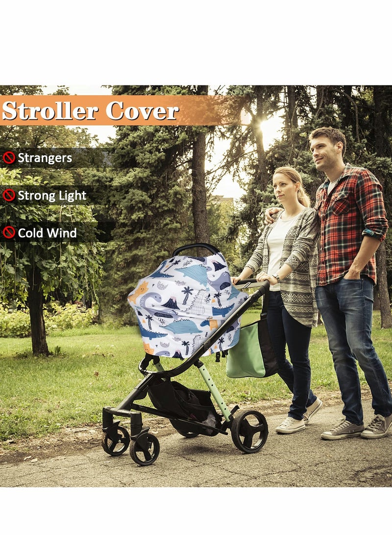 Baby Car Seat Cover, Nursing Cover for Breastfeeding, Carseat Canopy Boys and Girls, Infant Stroller 360° Full Privacy Breastfeeding Coverage, Shower Gifts