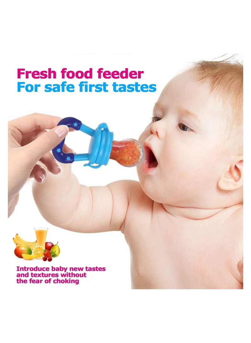 3PCS Fruit Dummy Pacifier Fresh Food/Fruit Feeder Baby Feeding Nipple Weaning Teething Nipple Teat Pacifier Teether Soother (Small, Medium & Large) with 3pcs Pacifier Clips