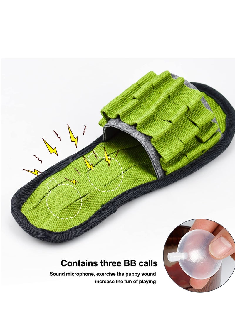 Dog Toys, Slippers Shaped Pet Toys, Dog Toys for Boredom,  Interactive Squeaky Toys for Small Medium Dogs, Training Toy with Function for Puzzle, Food Hunting Stress Relief (Green)