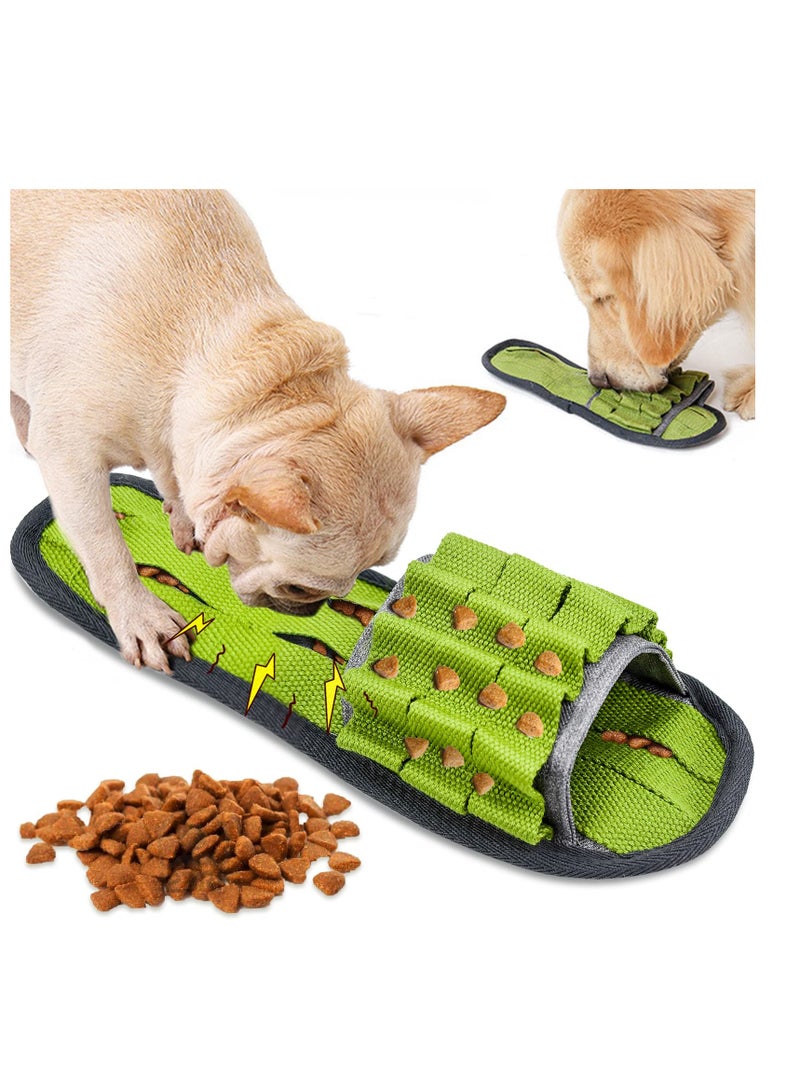 Dog Toys, Slippers Shaped Pet Toys, Dog Toys for Boredom,  Interactive Squeaky Toys for Small Medium Dogs, Training Toy with Function for Puzzle, Food Hunting Stress Relief (Green)