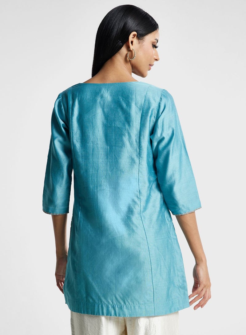 V-Neck Knitted Kurti