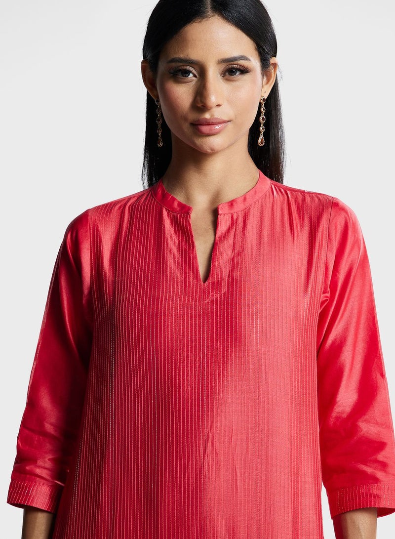 V-Neck Knitted Kurti