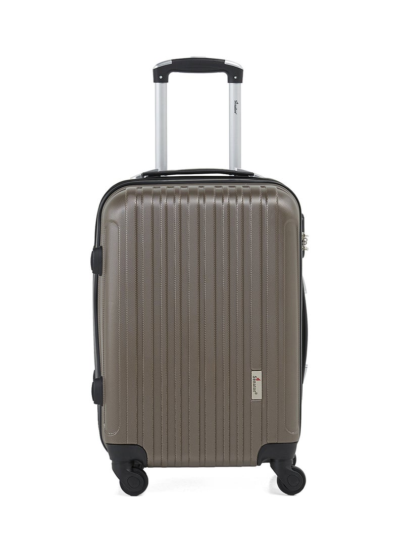 Hard Case Travel Bag Cabin Luggage Trolley ABS Lightweight Suitcase with 4 Spinner Wheels KH132 Coffee