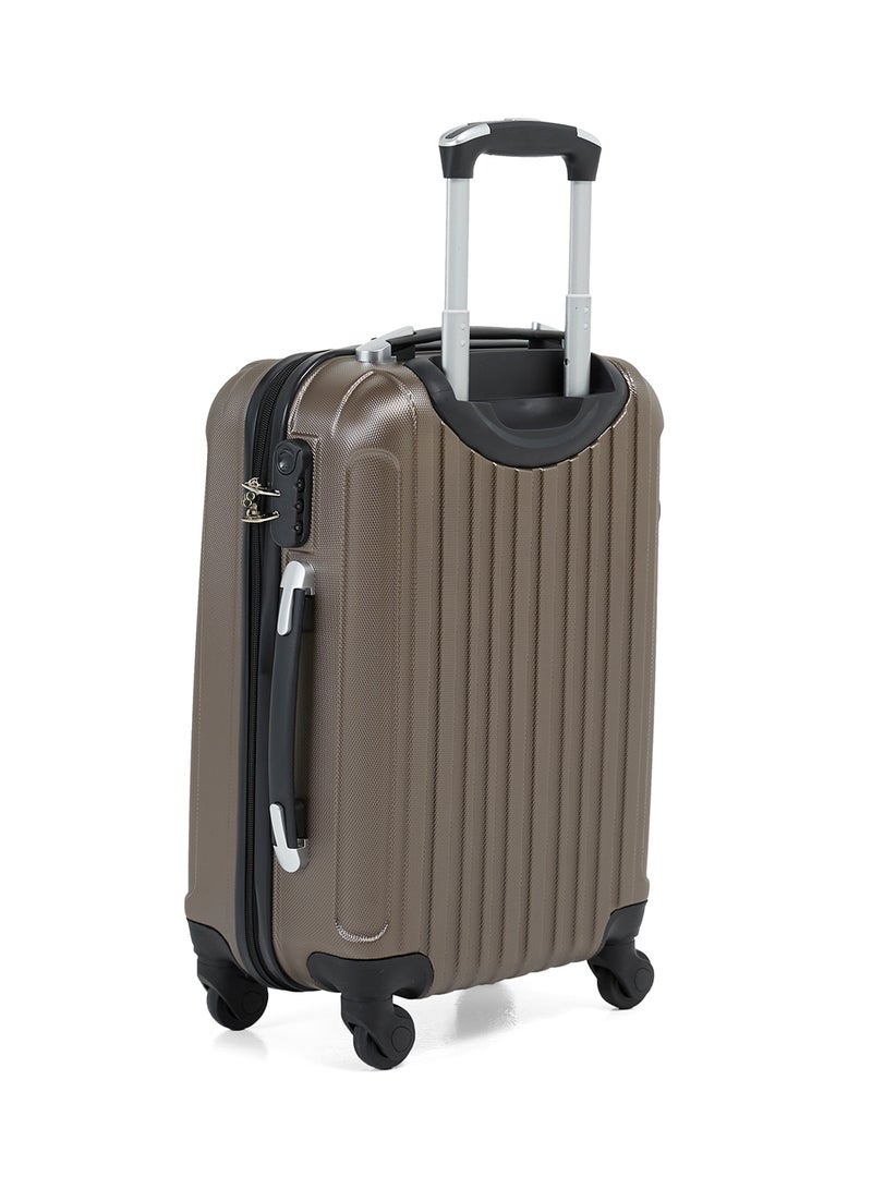 Hard Case Travel Bag Cabin Luggage Trolley ABS Lightweight Suitcase with 4 Spinner Wheels KH132 Coffee