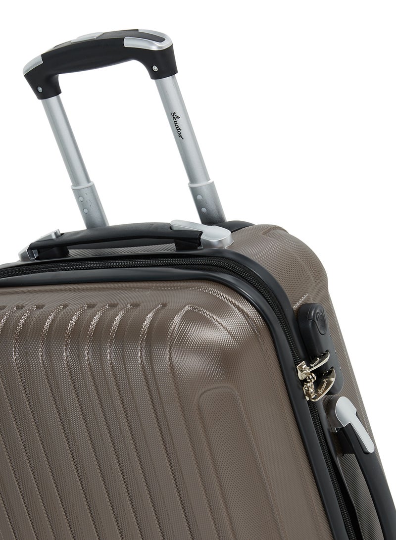 Hard Case Travel Bag Cabin Luggage Trolley ABS Lightweight Suitcase with 4 Spinner Wheels KH132 Coffee
