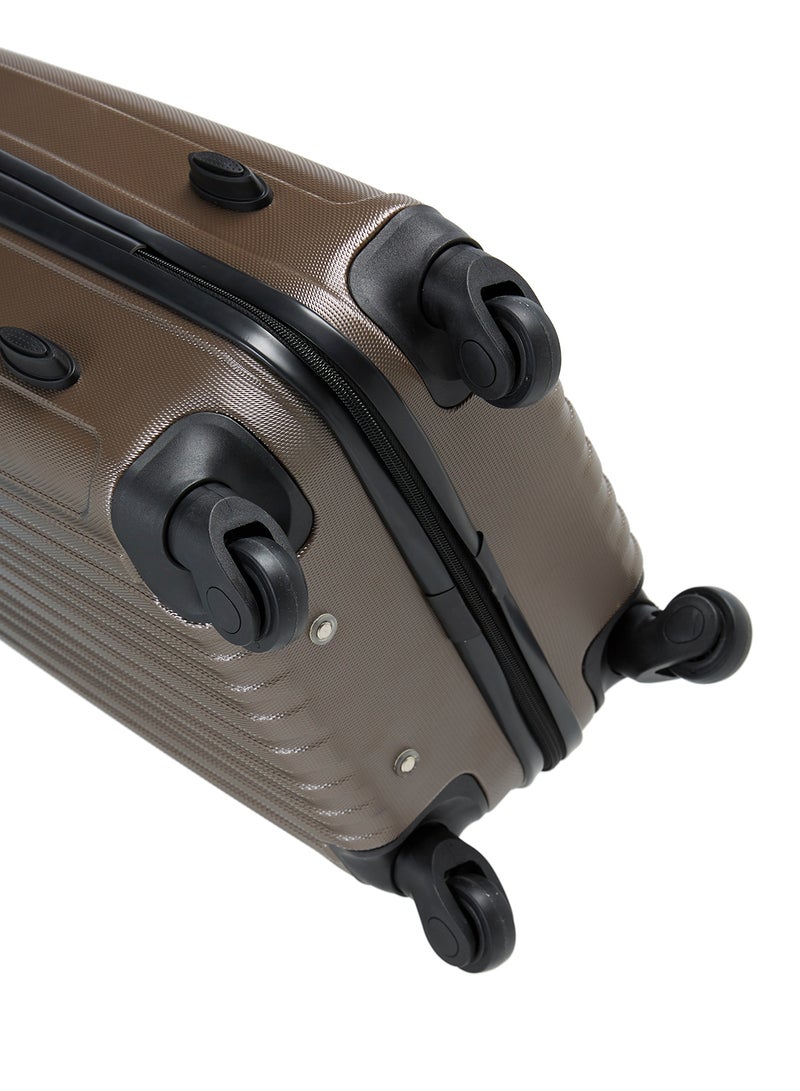Hard Case Travel Bag Cabin Luggage Trolley ABS Lightweight Suitcase with 4 Spinner Wheels KH132 Coffee