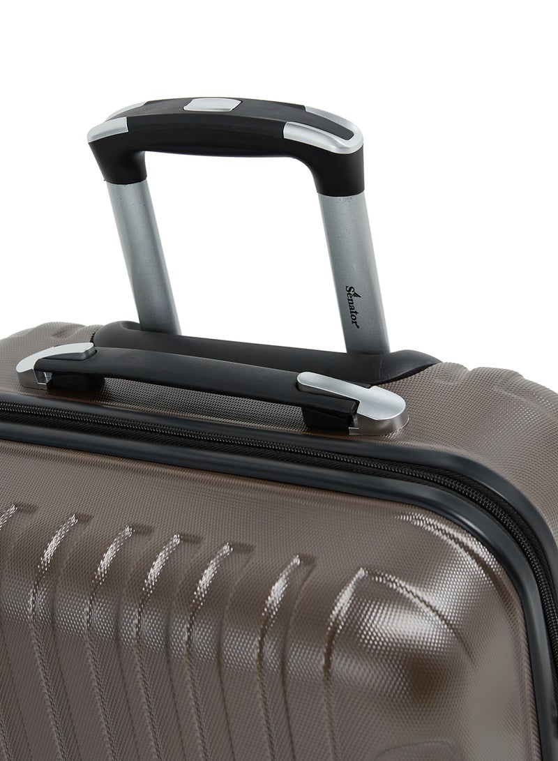 Hard Case Travel Bags Trolley Luggage Set of 3 ABS Lightweight Suitcase with 4 Spinner Wheels KH132 Coffee