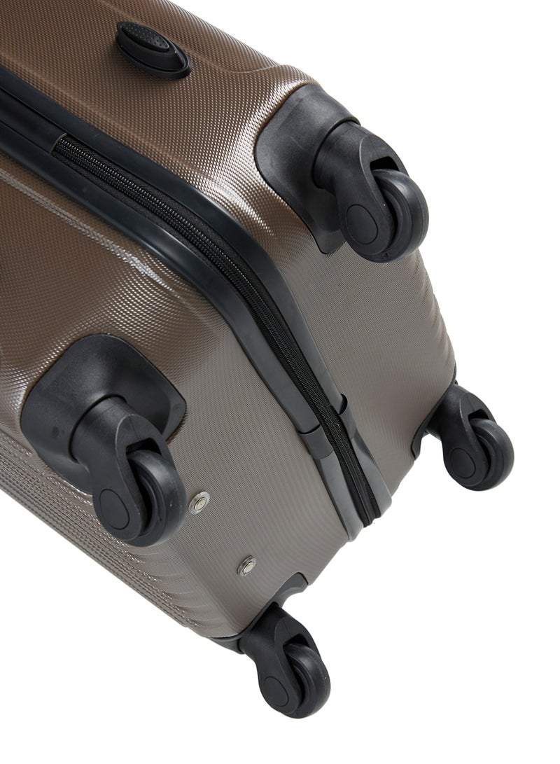 Hard Case Travel Bags Trolley Luggage Set of 3 ABS Lightweight Suitcase with 4 Spinner Wheels KH132 Coffee