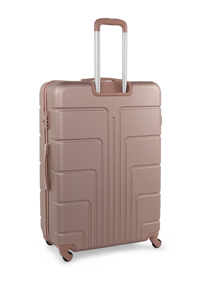 Hard Case Travel Bag Medium Checked Luggage Trolley ABS Lightweight Suitcase with 4 Spinner Wheels A1012 Rose Gold