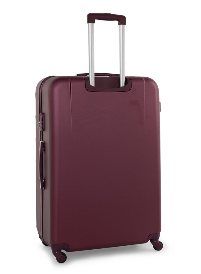 Hard Case Travel Bags Cabin Luggage Trolley ABS Lightweight Suitcase with 4 Spinner Wheels A207 Burgundy