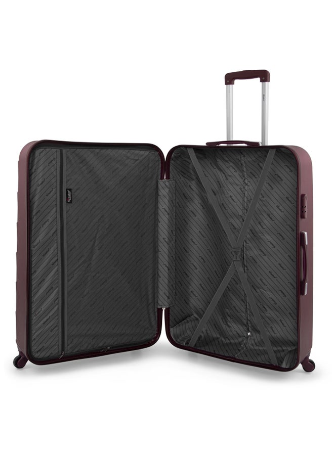 Hard Case Travel Bags Cabin Luggage Trolley ABS Lightweight Suitcase with 4 Spinner Wheels A207 Burgundy