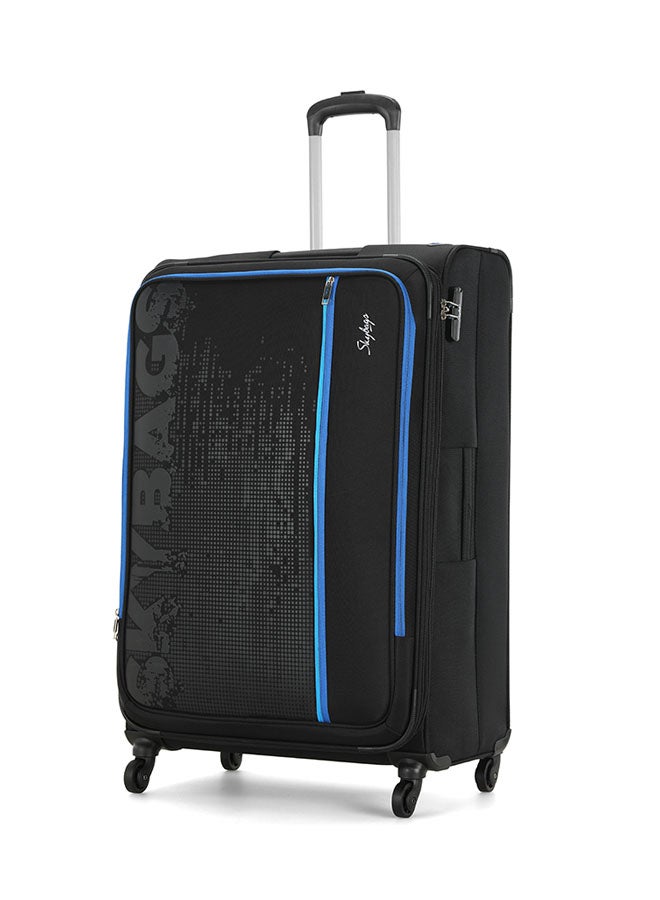 Zillion Softside Medium Check in Luggage Trolley Black