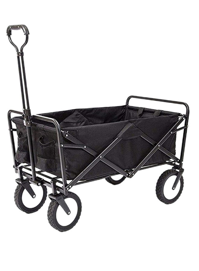 Foldable Rotary Handle Luggage Trolley Black