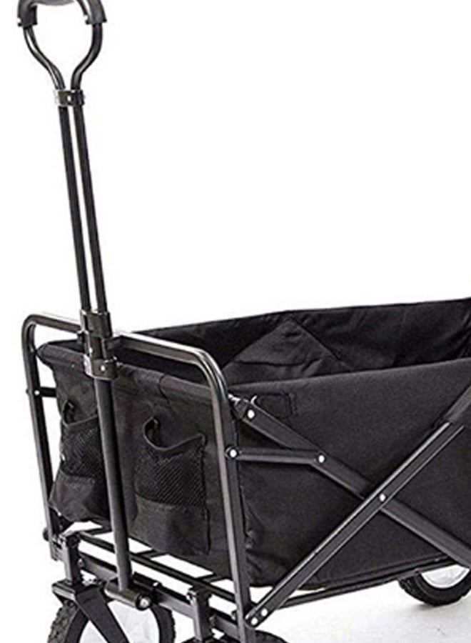 Foldable Rotary Handle Luggage Trolley Black