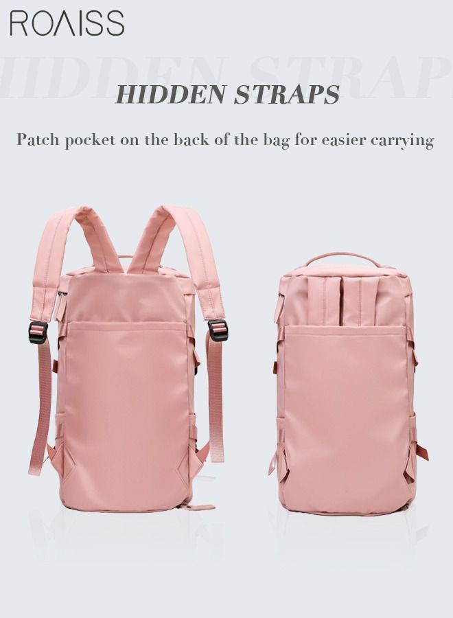 Multipurpose Gym Duffel Bag Sports Backpack Portable Waterproof Luggage Handbag Wet and Dry Separation Shoes Compartment Crossbody Bag for Women Yoga Travel Pink