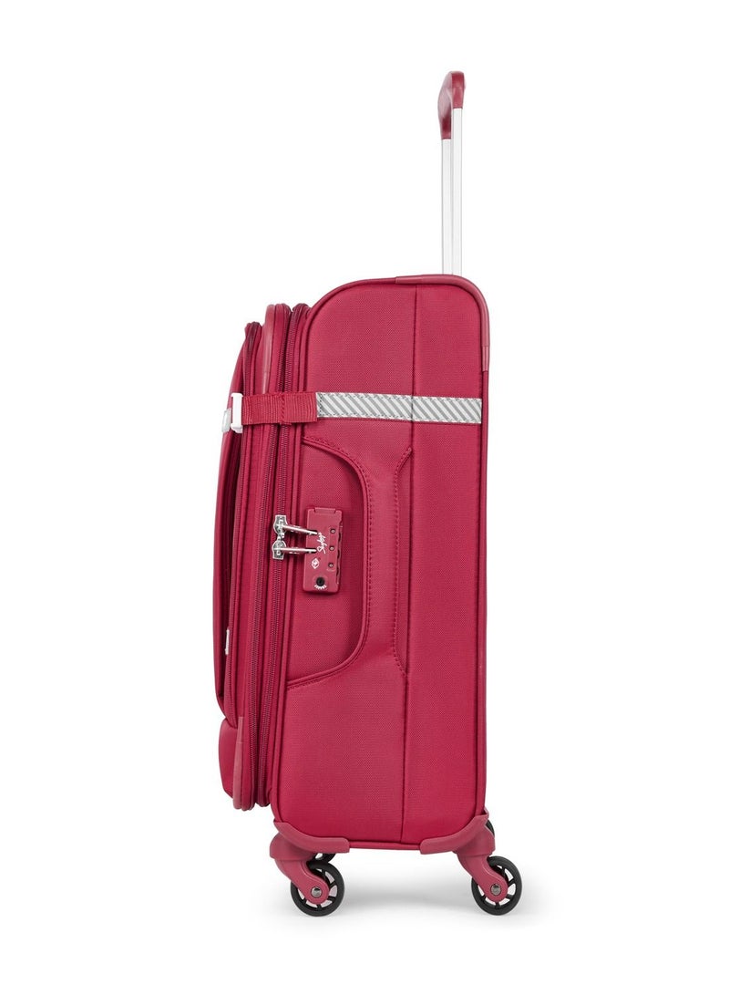 4 WHEELS SKYBAGS SNAZZY 71 CARMINE RED SOFTSIDE MEDIUM TROLLEY BAG - SK STSNAH71CRD