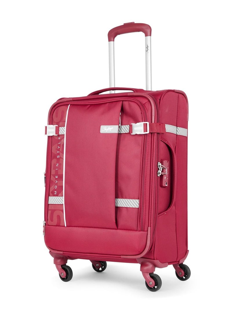 4 WHEELS SKYBAGS SNAZZY 71 CARMINE RED SOFTSIDE MEDIUM TROLLEY BAG - SK STSNAH71CRD